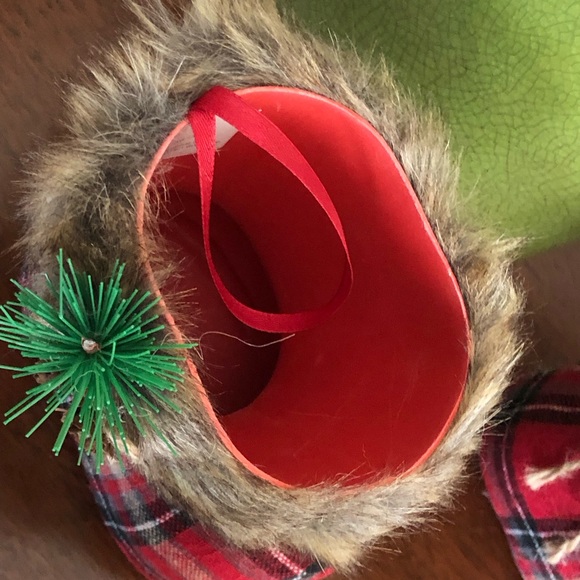 NWT 3 decorative Christmas plaid hangable fillable booties - Picture 9 of 14